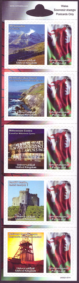 (image for) UK0021 Wales Universal Mail Stamps Dated: 07/11